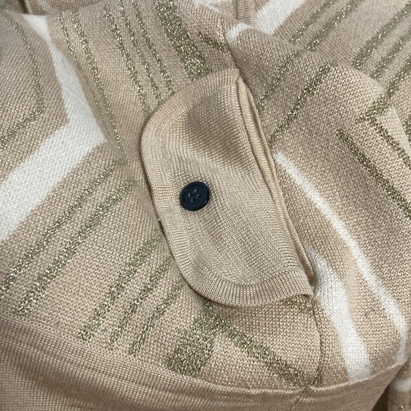 DVF  Metallic Stripe Double Breasted Knit Cardigan Sweater - Size S/M - Picture 11 of 13